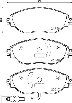 Тормозные колодки комплект для SKODA SUPERB, SEAT LEON, AUDI A3, BREMBO (P85144)