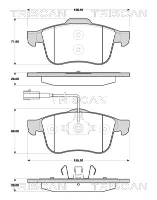 Комплект гальмівних колодок ALFA ROMEO, TRISCAN (811012017)