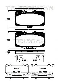 Комплект гальмівних колодок SUBARU IMPREZA, TRISCAN (811068181)