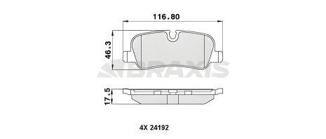 Тормозные колодки комплект для LAND ROVER, BRAXIS (AA0216)