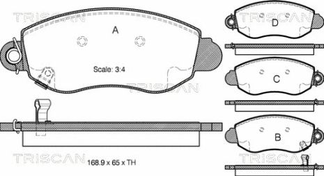 Комплект тормозных колодок FORD TRANSIT, TRISCAN (811016007)