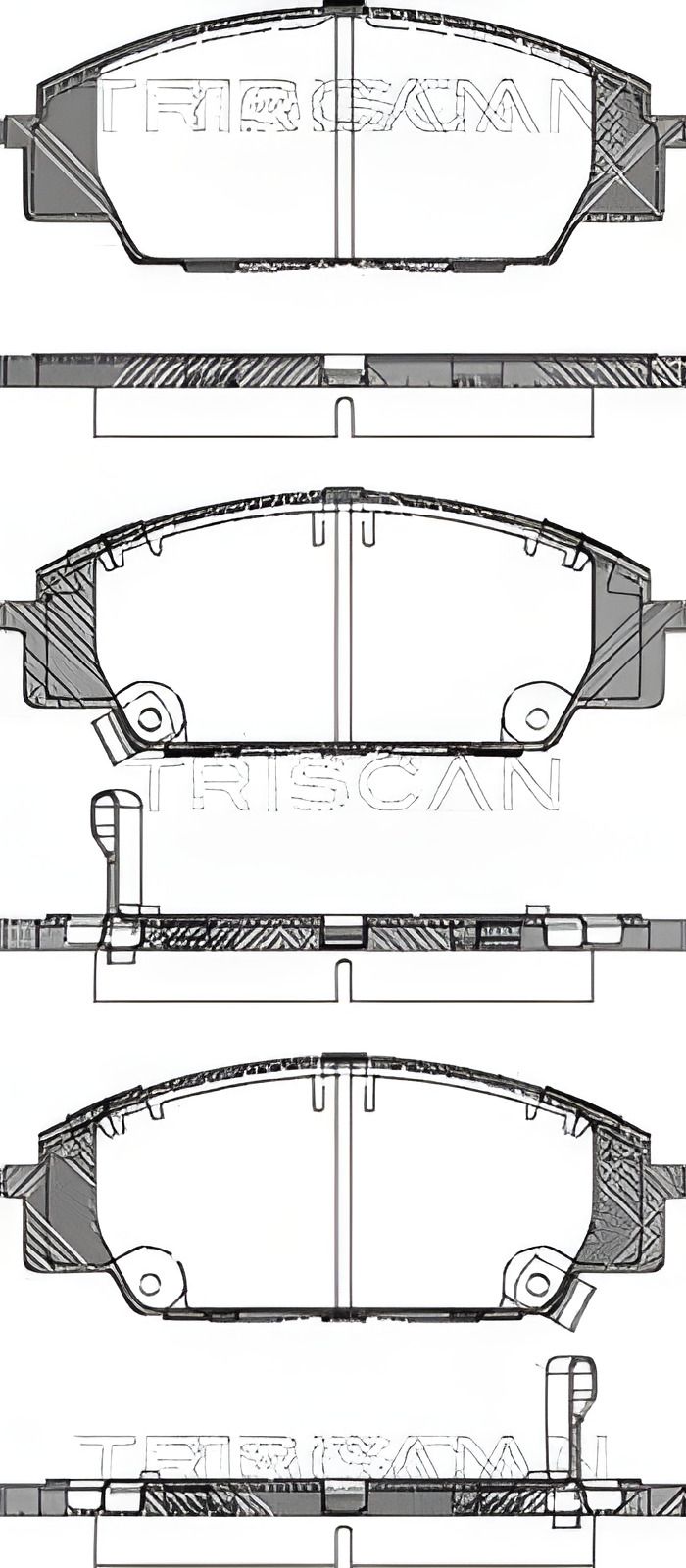 Гальмівні колодки комплект для HONDA CIVIC, HONDA S2000, TRISCAN (811040005) Гальмівні колодки комплект для HONDA CIVIC, HONDA S2000, TRISCAN (811040005)