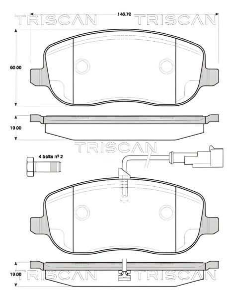 Гальмівних колодок FIAT CROMA комплект, TRISCAN (811015045) Гальмівних колодок FIAT CROMA комплект, TRISCAN (811015045)