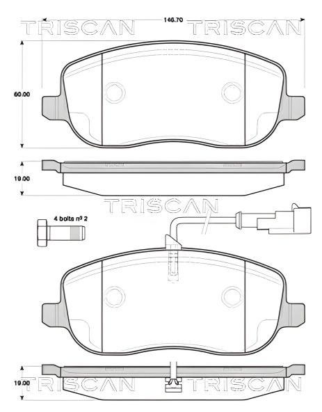 Гальмівних колодок FIAT CROMA комплект, TRISCAN (811015045) Гальмівних колодок FIAT CROMA комплект, TRISCAN (811015045)