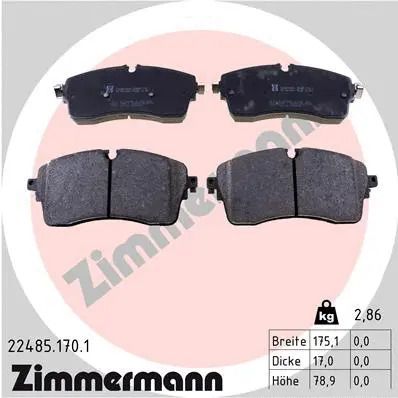 Комплект тормозных колодок LAND ROVER, LAND ROVER, ZIMMERMANN (224851701)