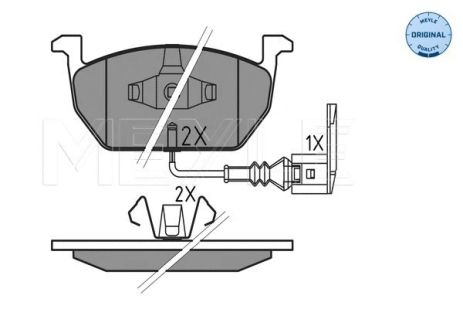 Комплект гальмівних колодок SKODA OCTAVIA, SEAT LEON, VW GOLF, MEYLE (0252203517)