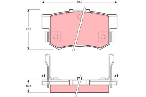 Комплект тормозных колодок SUZUKI (CHANGAN), BYD F6, ACURA TSX, TRW (GDB3191)