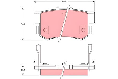 Комплект гальмівних колодок SUZUKI (CHANGAN), BYD F6, ACURA TSX, TRW (GDB3191-BRK)
