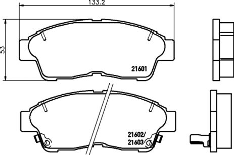 Комплект тормозных колодок TOYOTA CARINA, TOYOTA CHASER, TOYOTA CALDINA, NISSHINBO (NP1000)