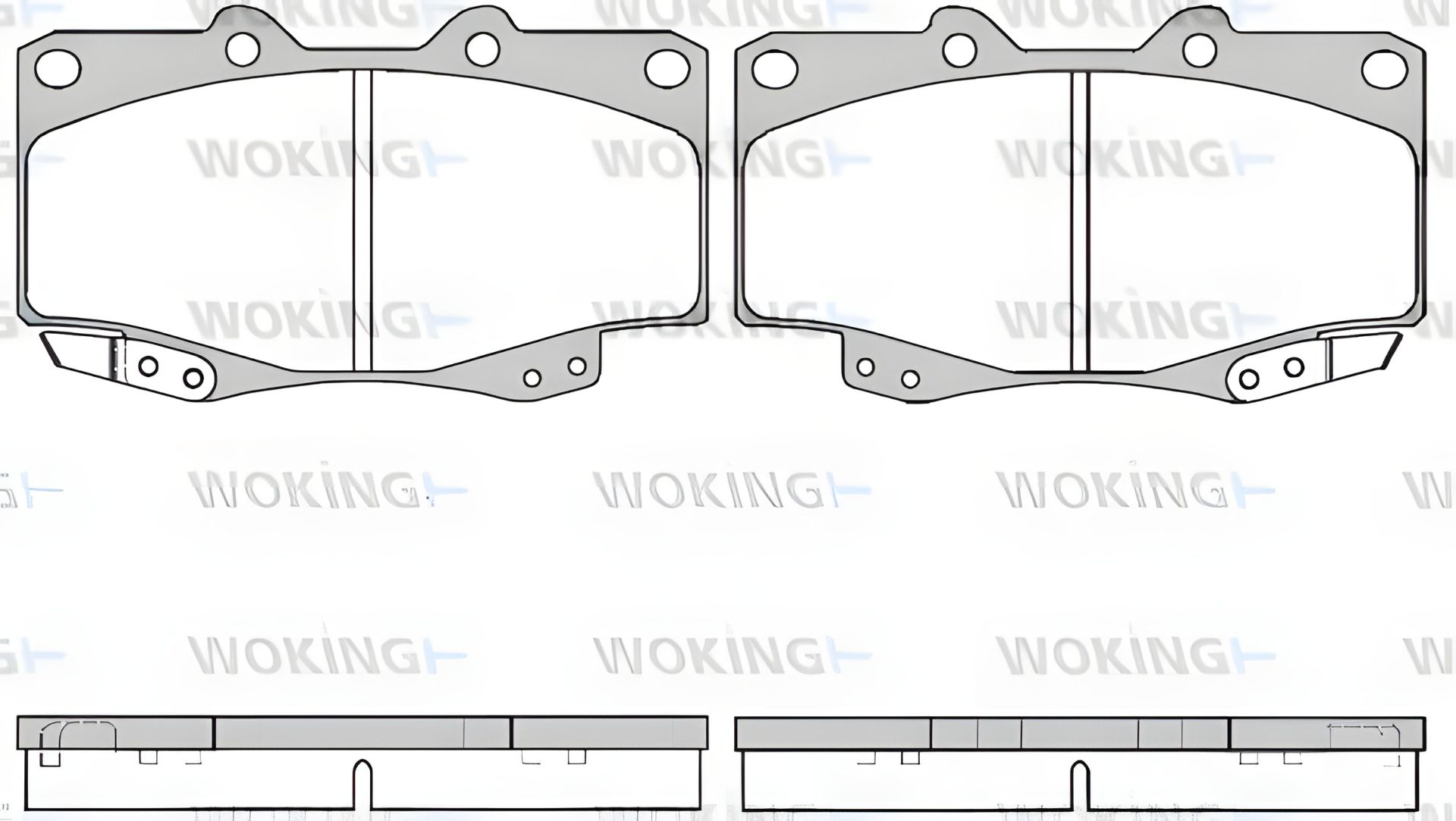 Гальмівні колодки комплект для TOYOTA HILUX та TOYOTA FORTUNER, WOKING (P215322) Гальмівні колодки комплект для TOYOTA HILUX та TOYOTA FORTUNER, WOKING (P215322)