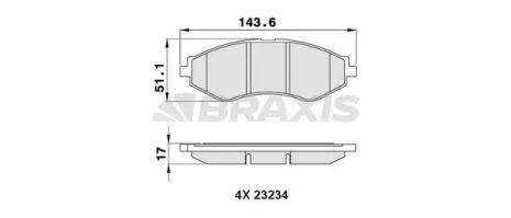 Комплект гальмівних колодок DAEWOO NUBIRA, BRAXIS (AA0285)
