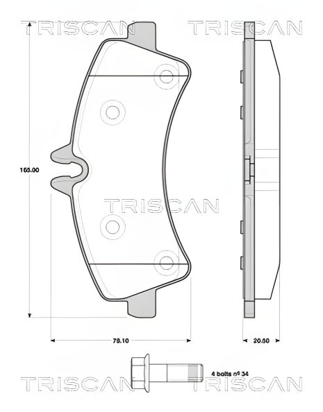 Комплект гальмівних колодок MB SPRINTER, VW CRAFTER, TRISCAN (811010559) Комплект гальмівних колодок MB SPRINTER, VW CRAFTER, TRISCAN (811010559)