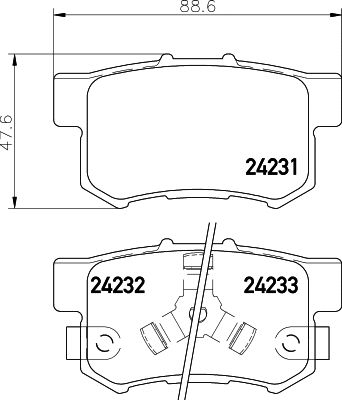 Комплект гальмівних колодок ACURA (GAC), HONDA CR-V, HONDA ACCORD, NISSHINBO (NP8037)