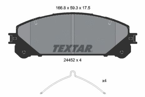 Комплект тормозных колодок DAIHATSU ALTIS, LEXUS NX, TOYOTA RAV4, TEXTAR (2445201)