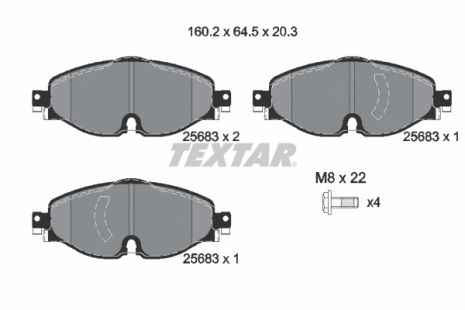 Комплект тормозных колодок FORD TRANSIT, AUDI A1, SKODA KAROQ, TEXTAR (2568303)