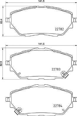 Комплект гальмівних колодок TOYOTA COROLLA, TOYOTA C-HR, BREMBO (P83171)