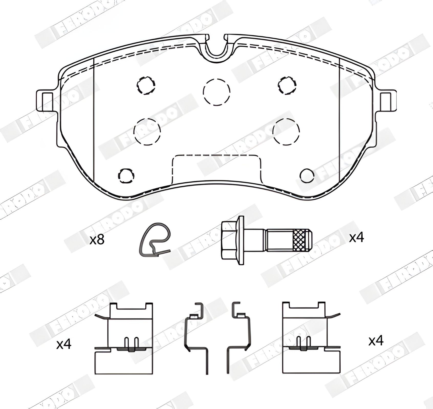 Гальмівні колодки комплект VW AMAROK, FERODO (FDB5279) Гальмівні колодки комплект VW AMAROK, FERODO (FDB5279)