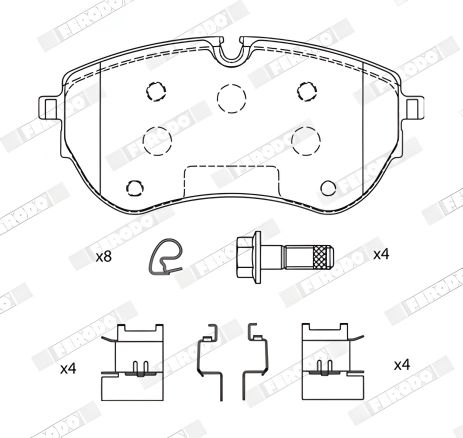 Гальмівні колодки комплект VW AMAROK, FERODO (FDB5279) Гальмівні колодки комплект VW AMAROK, FERODO (FDB5279)