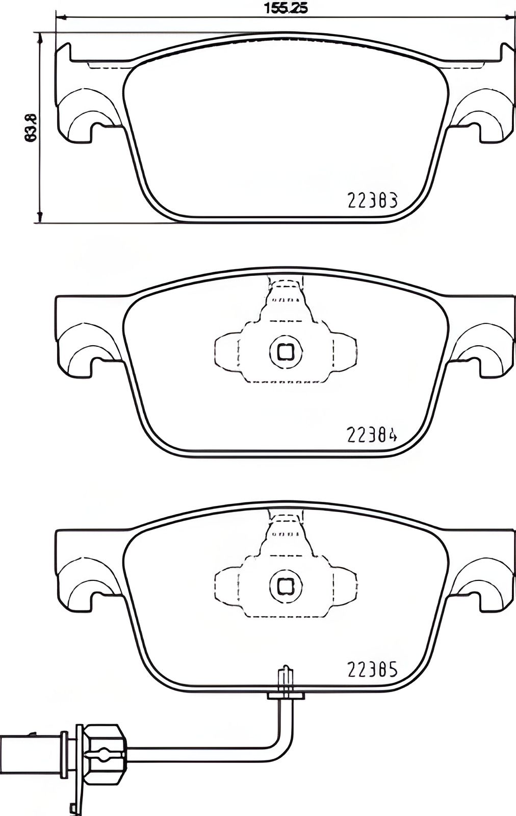 Комплект колодок гальмівних BREMBO AUDI A4, AUDI A5 (P85153) Комплект колодок гальмівних BREMBO AUDI A4, AUDI A5 (P85153)