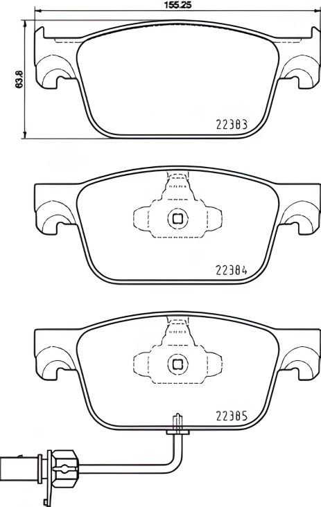 Комплект колодок гальмівних BREMBO AUDI A4, AUDI A5 (P85153) Комплект колодок гальмівних BREMBO AUDI A4, AUDI A5 (P85153)