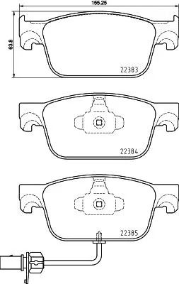 Комплект тормозных колодок AUDI A4, AUDI A5, BREMBO (P85153)