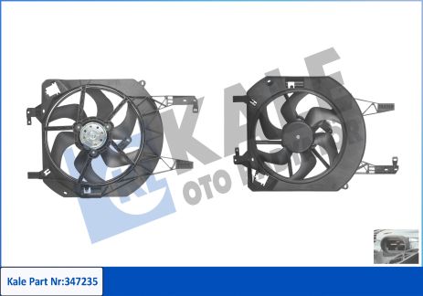 Вентилятор охлаждения радиатора OPEL VIVARO, RENAULT TRAFIC, KALE OTO RADYATOR (347235)