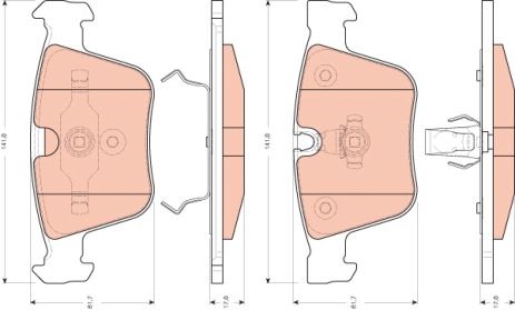 Комплект гальмівних колодок MB M-CLASS, MB S-CLASS, MB R-CLASS, TRW (GDB1675)