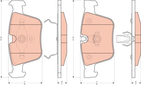 Комплект тормозных колодок MB M-CLASS, MB S-CLASS, MB R-CLASS, TRW (GDB1675)