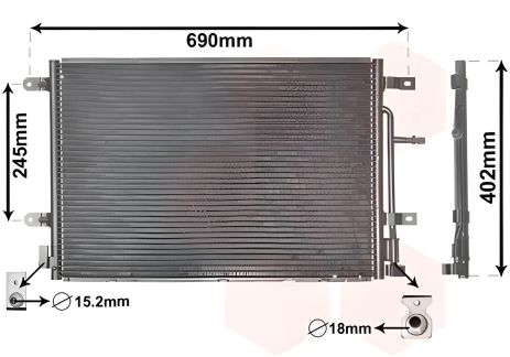 Конденсор кондиционера для SEAT EXEO и AUDI A4 от Van Wezel (03005238) Конденсор кондиционера для SEAT EXEO и AUDI A4 от Van Wezel (03005238)