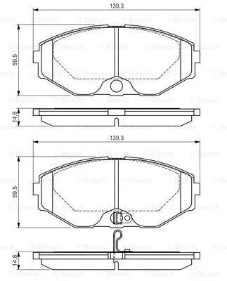 Комплект тормозных колодок NISSAN CIMA, NISSAN CEDRIC, NISSAN PRAIRIE, BOSCH (0986495147)