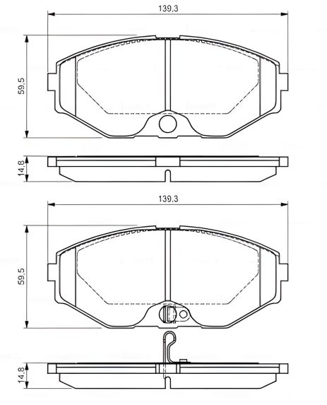 Тормозные колодки комплект для NISSAN CIMA, CEDRIC, PRAIRIE, BOSCH (0986495147)