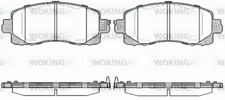 Комплект гальмівних колодок SUBARU XV, SUBARU IMPREZA, SUBARU FORESTER, WOKING (P1641304)
