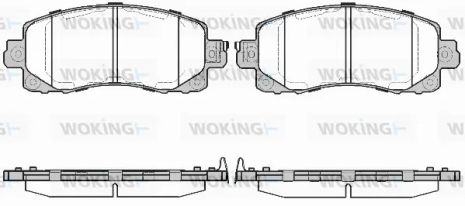 Комплект гальмівних колодок SUBARU XV, SUBARU IMPREZA, SUBARU FORESTER, WOKING (P1641304)