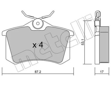 Комплект тормозных колодок RENAULT GRAND SCÉNIC, LANCIA PHEDRA, MAZDA 6, METELLI (2201001)