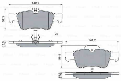 Комплект тормозных колодок MB (BBDC), MB S-CLASS, MB E-CLASS, BOSCH (0986424699)