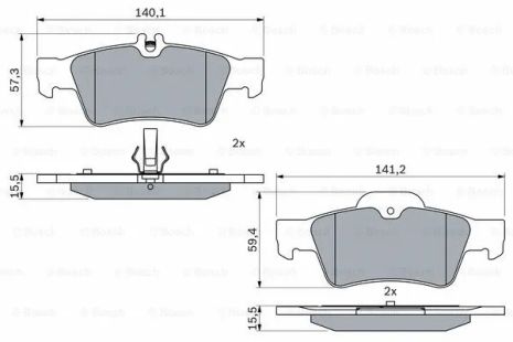 Комплект тормозных колодок MB (BBDC), MB S-CLASS, MB E-CLASS, BOSCH (0986424699)