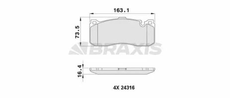Комплект гальмівних колодок BMW 1, BRAXIS (AA0437)