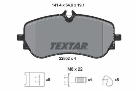 Комплект тормозных колодок VW CRAFTER, VW AMAROK, TEXTAR (2280201)