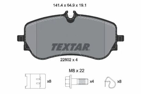 Комплект тормозных колодок VW CRAFTER, VW AMAROK, TEXTAR (2280201)