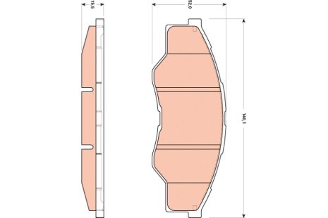 Комплект гальмівних колодок TOYOTA HILUX, TRW (GDB3500)