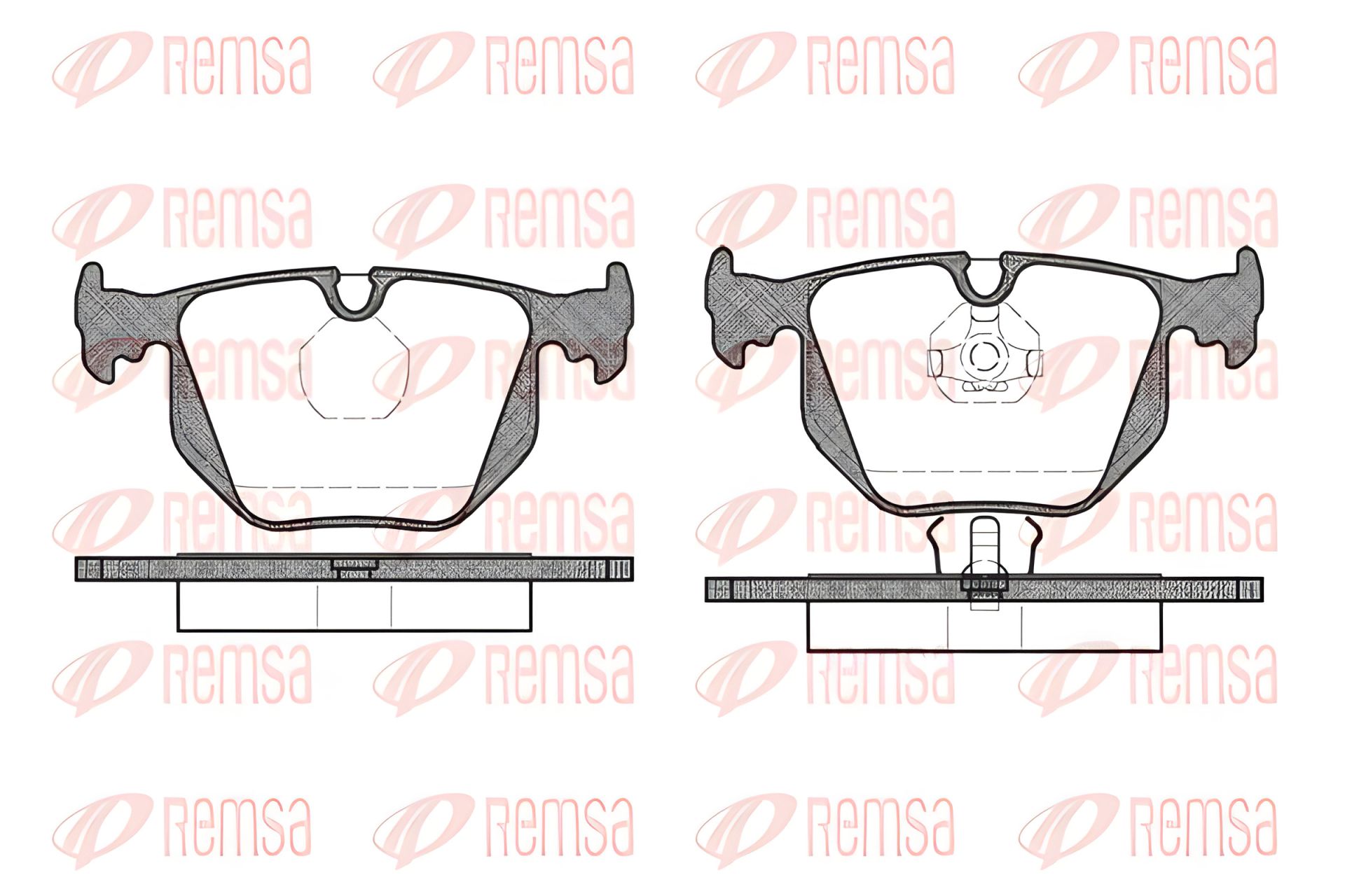 Гальмівних колодок комплект MASERATI GHIBLI, BMW 3, BMW 7, REMSA (038100) Гальмівних колодок комплект MASERATI GHIBLI, BMW 3, BMW 7, REMSA (038100)