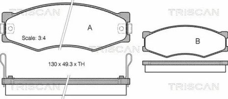 Комплект тормозных колодок INFINITI M30, NISSAN SERENA, NISSAN CEDRIC, TRISCAN (811014103)