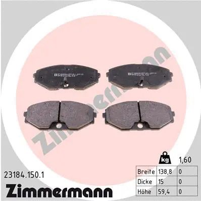Комплект тормозных колодок INFINITI Q45, NISSAN MAXIMA, INFINITI M30, ZIMMERMANN (231841501)