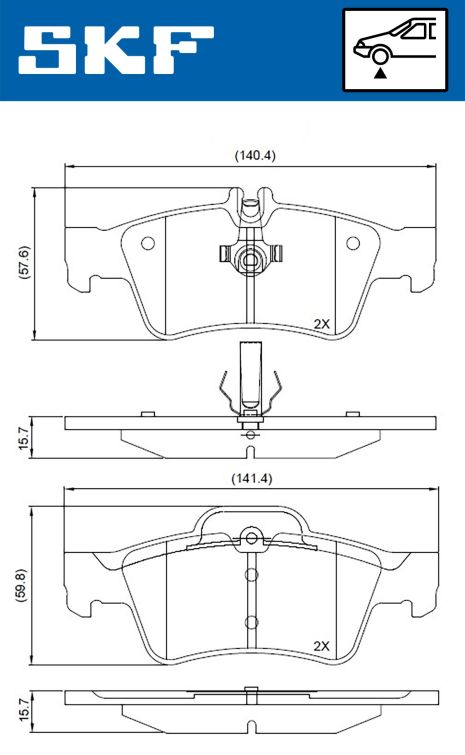 Комплект тормозных колодок KIA SOUL, HYUNDAI SONATA, HYUNDAI ix20, SKF (VKBP80430A)