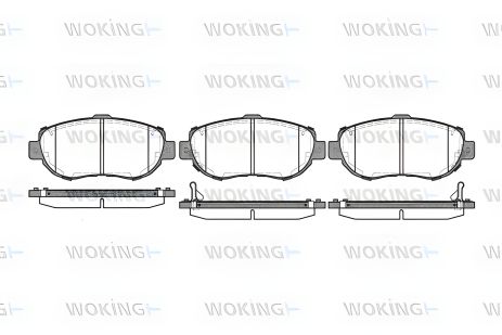 Комплект гальмівних колодок для LEXUS IS, TOYOTA SUPRA, WOKING (P556302) Комплект гальмівних колодок для LEXUS IS, TOYOTA SUPRA, WOKING (P556302)