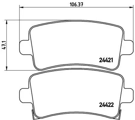 Комплект гальмівних колодок ROEWE (SAIC), CADILLAC XTS, BUICK LA, BREMBO (P59059)
