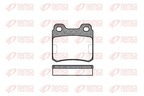 Комплект тормозных колодок SAAB 900, OPEL VECTRA, OPEL ASTRA, REMSA (028200)