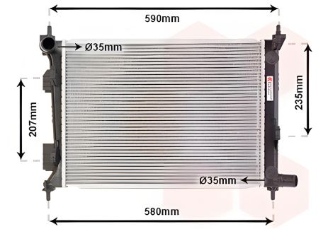 Двигательный радиатор охлаждения KIA RIO, HYUNDAI ACCENT, Van Wezel (82002277)