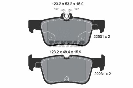 Комплект гальмівних колодок LINCOLN (CHANGAN), FORD KUGA, LINCOLN CONTINENTAL, TEXTAR (2253101)
