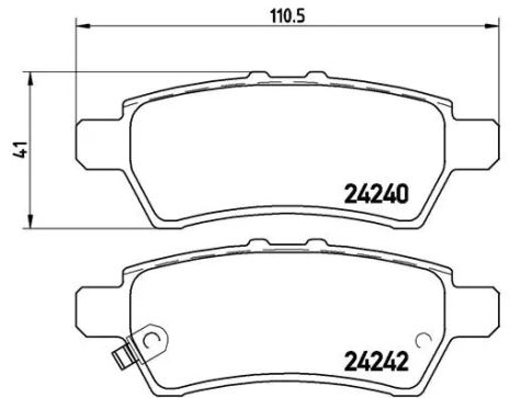 Комплект гальмівних колодок NISSAN PATHFINDER, NISSAN XTERRA, NISSAN NP300, BREMBO (P56060)